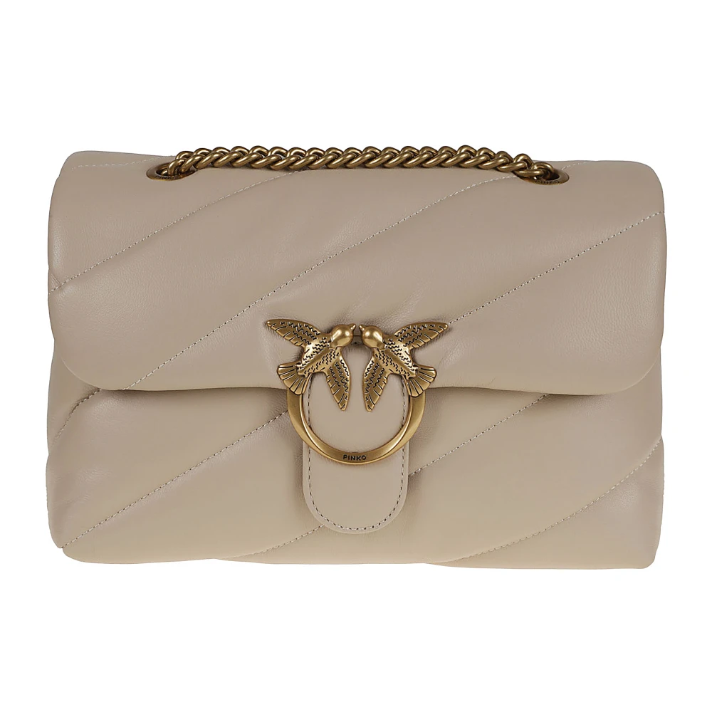 pinko Gewatteerde Crossbody Tas Nude Neutrals Beige Dames