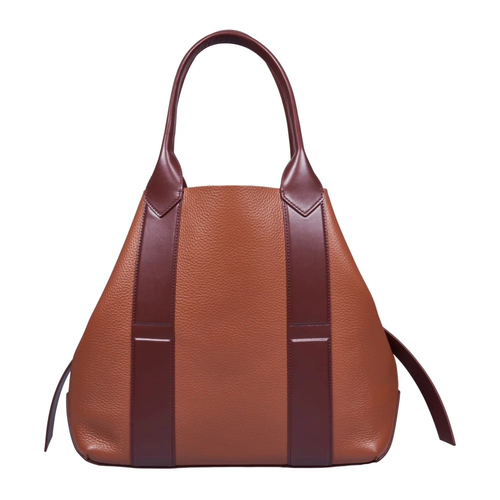 Hogan Bruine Leren Shopper Tas Brown Dames