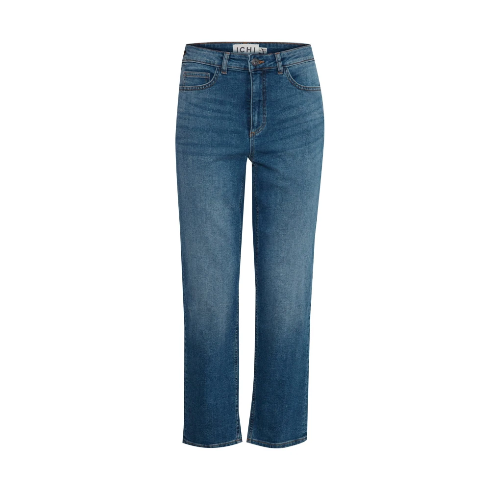 Ichi Women's Blue Straight Fit Jeans, W26, Raven Cropped Jeans Medium