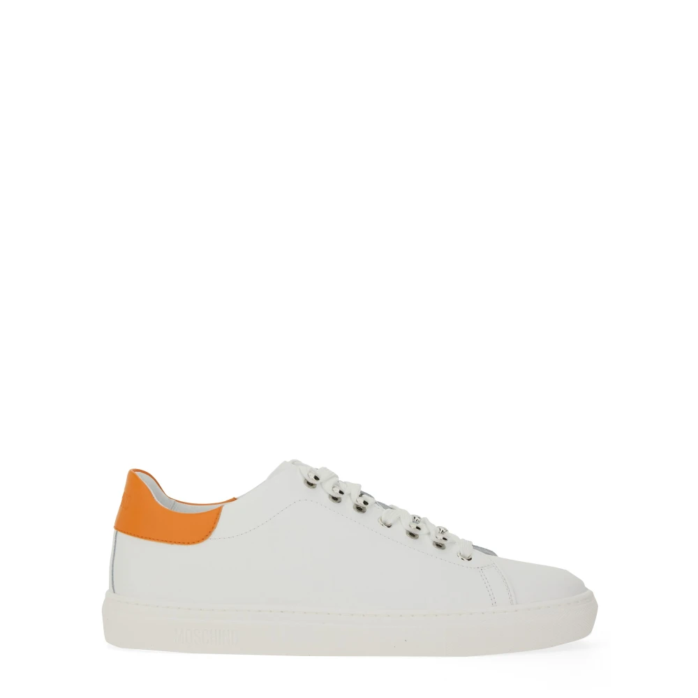Moschino Leather Sneaker Heren Schoenen Wit