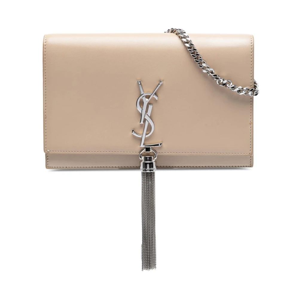 Saint Laurent Vintage Women's Brown Pre-Owned Chain Tassel Shoulder Bag