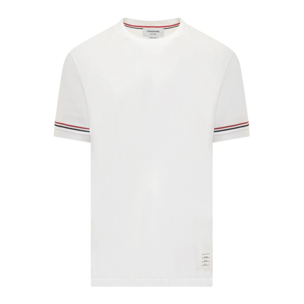 Thom Browne Rib Cuff Tee voor Mannen White Heren