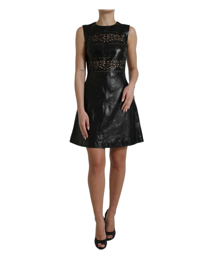 black-nylon-cut-out-a-line-dress