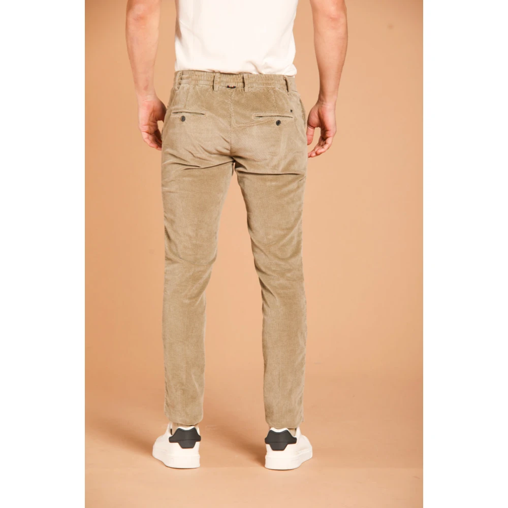 Mason's Velvet 500 Stripes Extra Slim Chino's Beige Heren