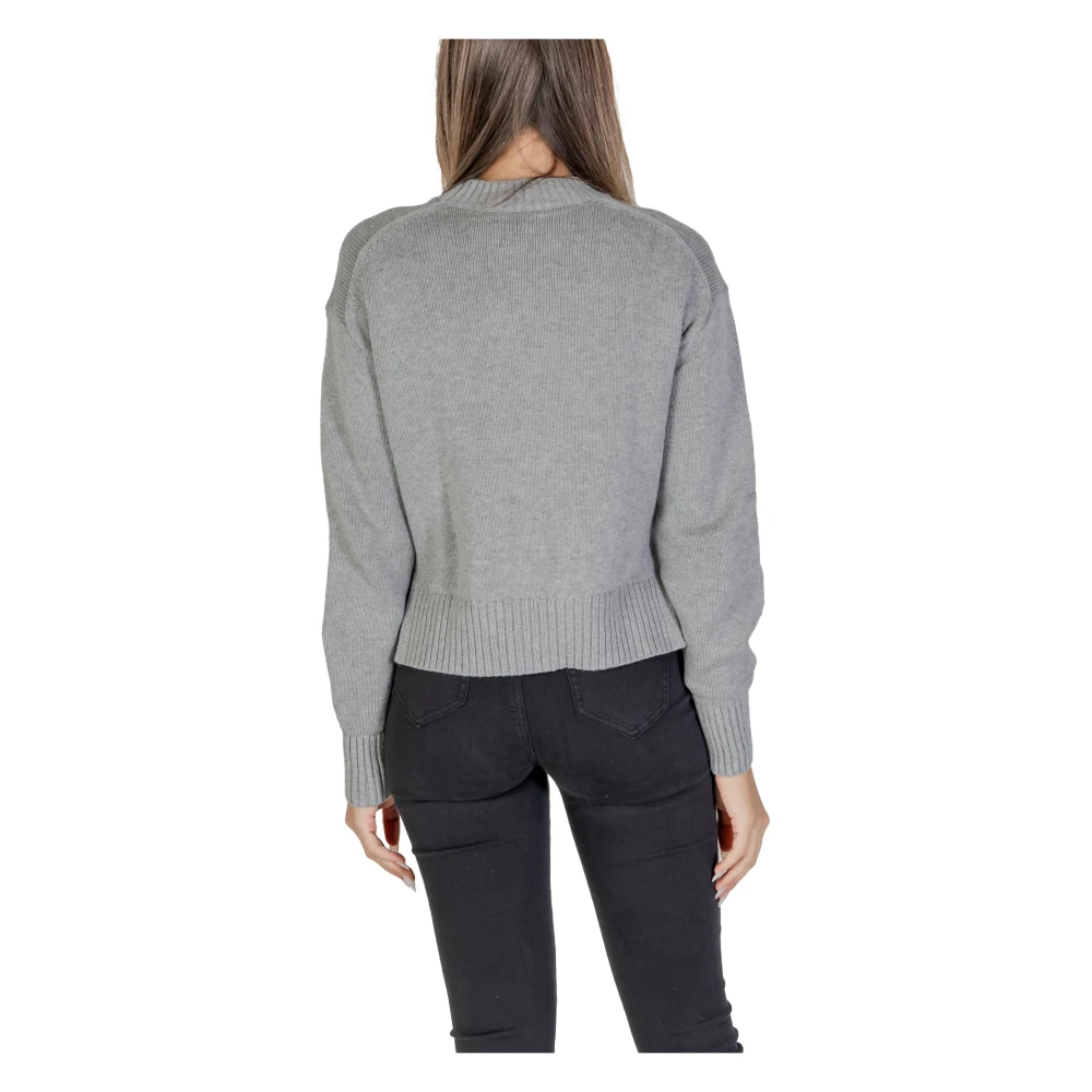 Calvin Klein Jeans Intarsia Loose Trui Herfst Winter Collectie Black Dames
