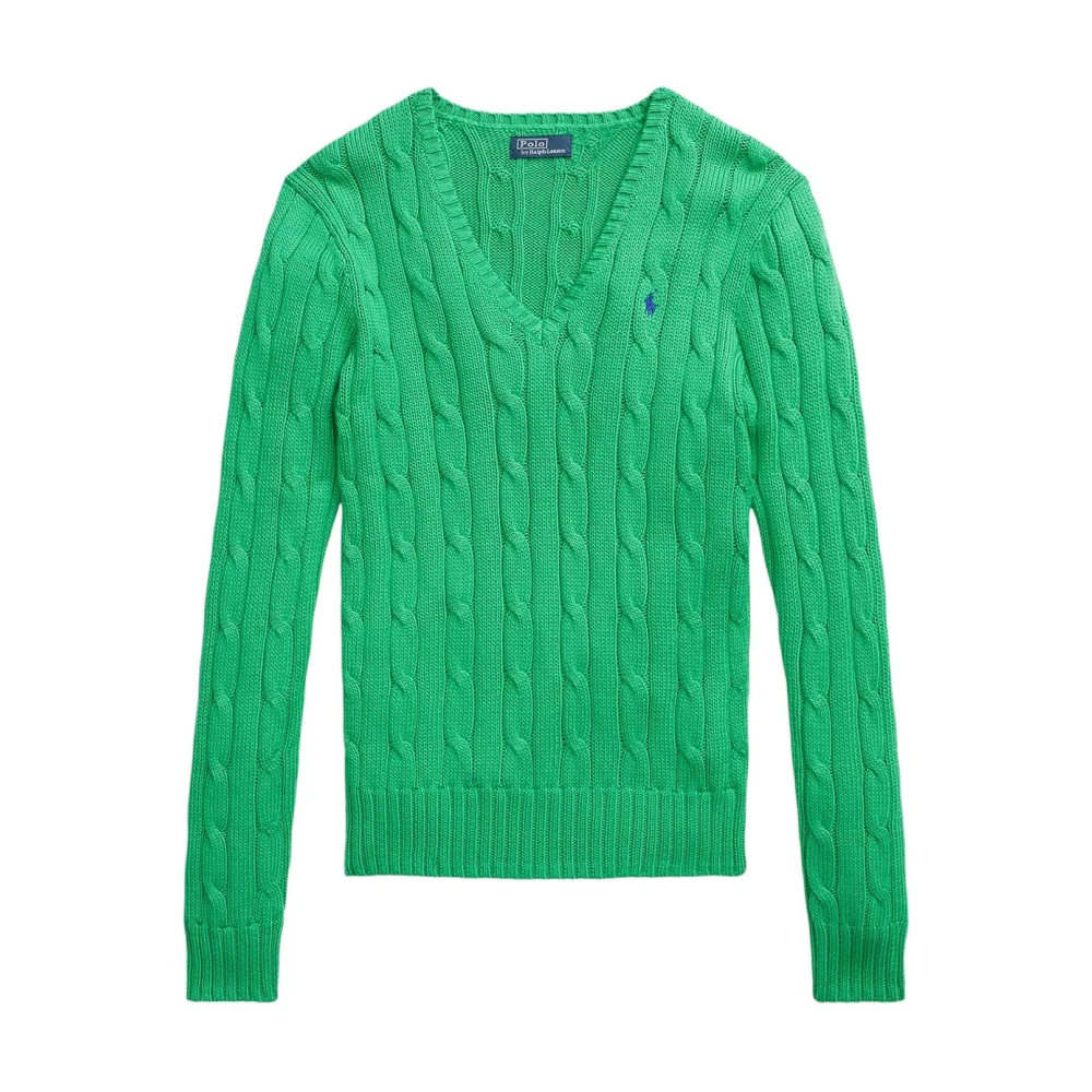 Polo Ralph Lauren Preppy Green Lange Mouw Pullover Green Dames