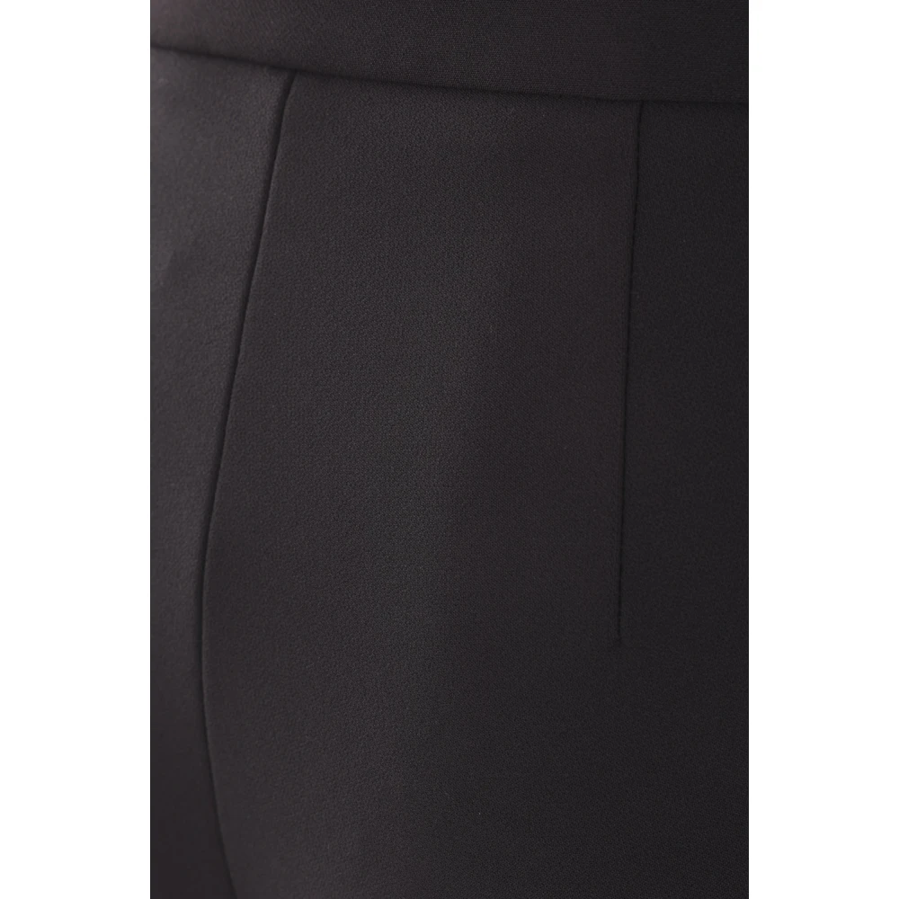Elisabetta Franchi Hoge Taille Flare Broek Zwart Black Dames