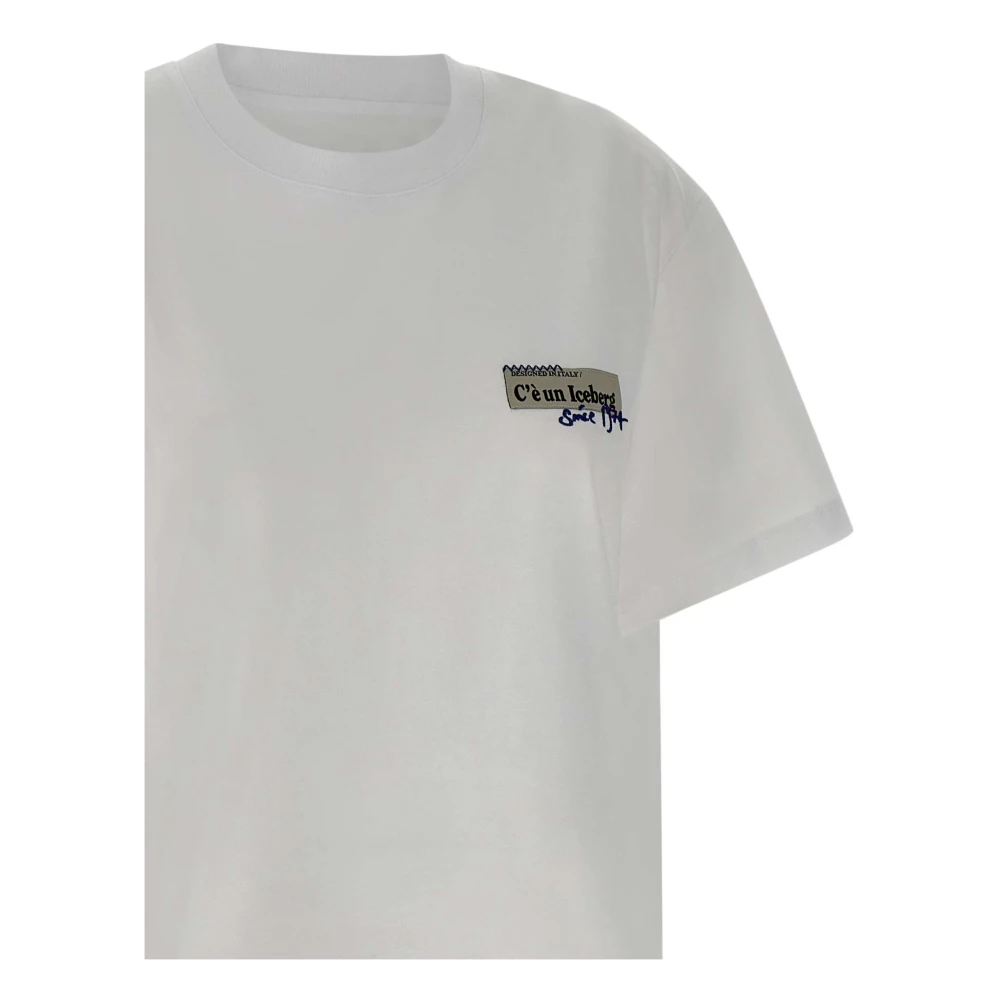 Iceberg Dames Katoenen T-shirt Wit Korte Mouwen White Dames
