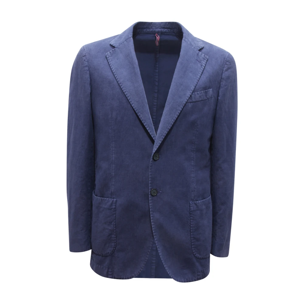 Santaniello Blue Blazers, Male, 2XL, Cotton Linen Jacket Unlined