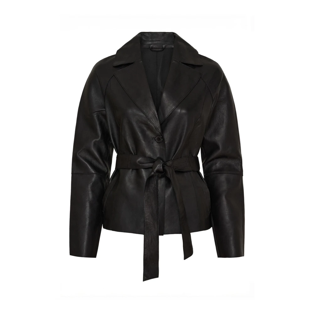 Btfcph Kvinno Svart Jackor Dam, Xl, Läder, Elegant Läderjacka