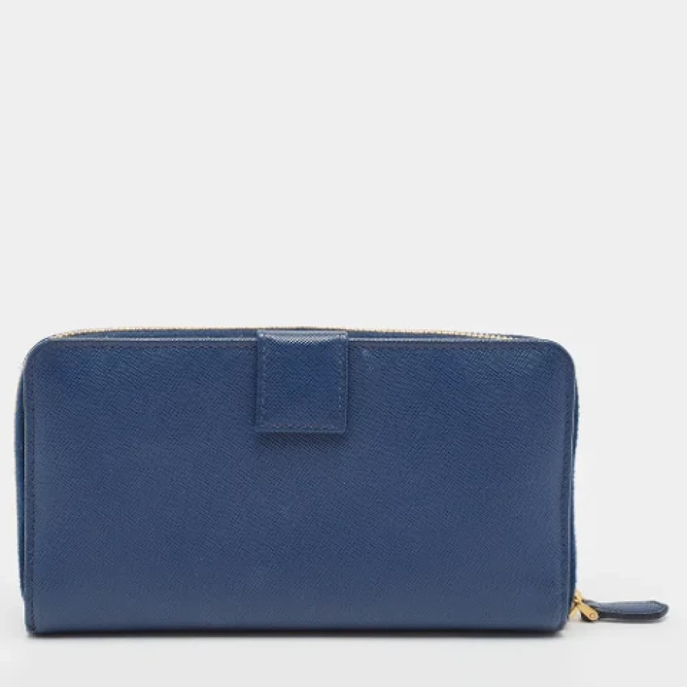 Prada Vintage Pre-owned Leather wallets Blue Dames