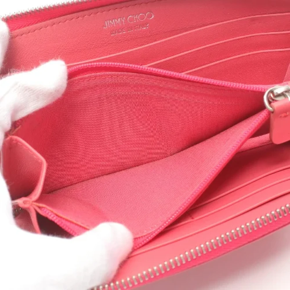 Jimmy Choo Pre-owned Leather wallets Pink Dames