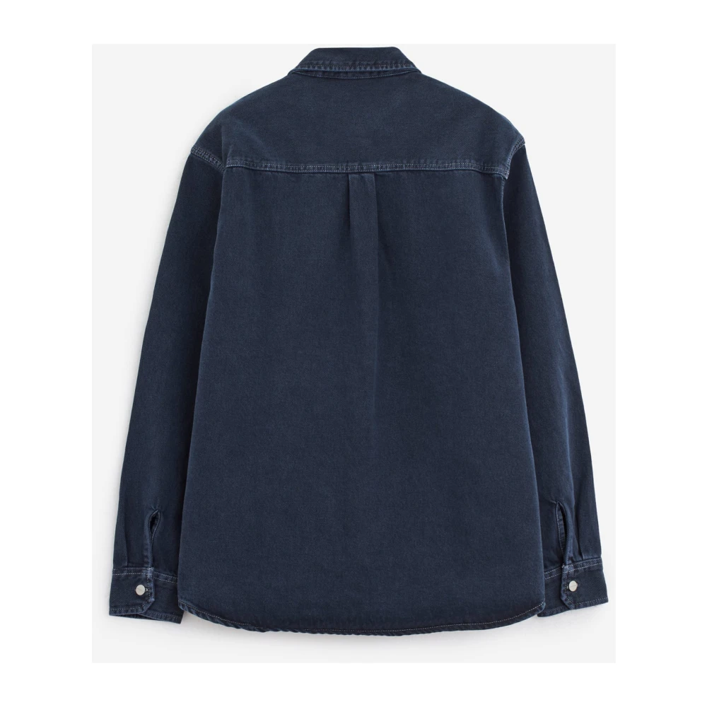 Carhartt WIP Blauw Katoenen Overhemd met Klassieke Kraag Blue Dames
