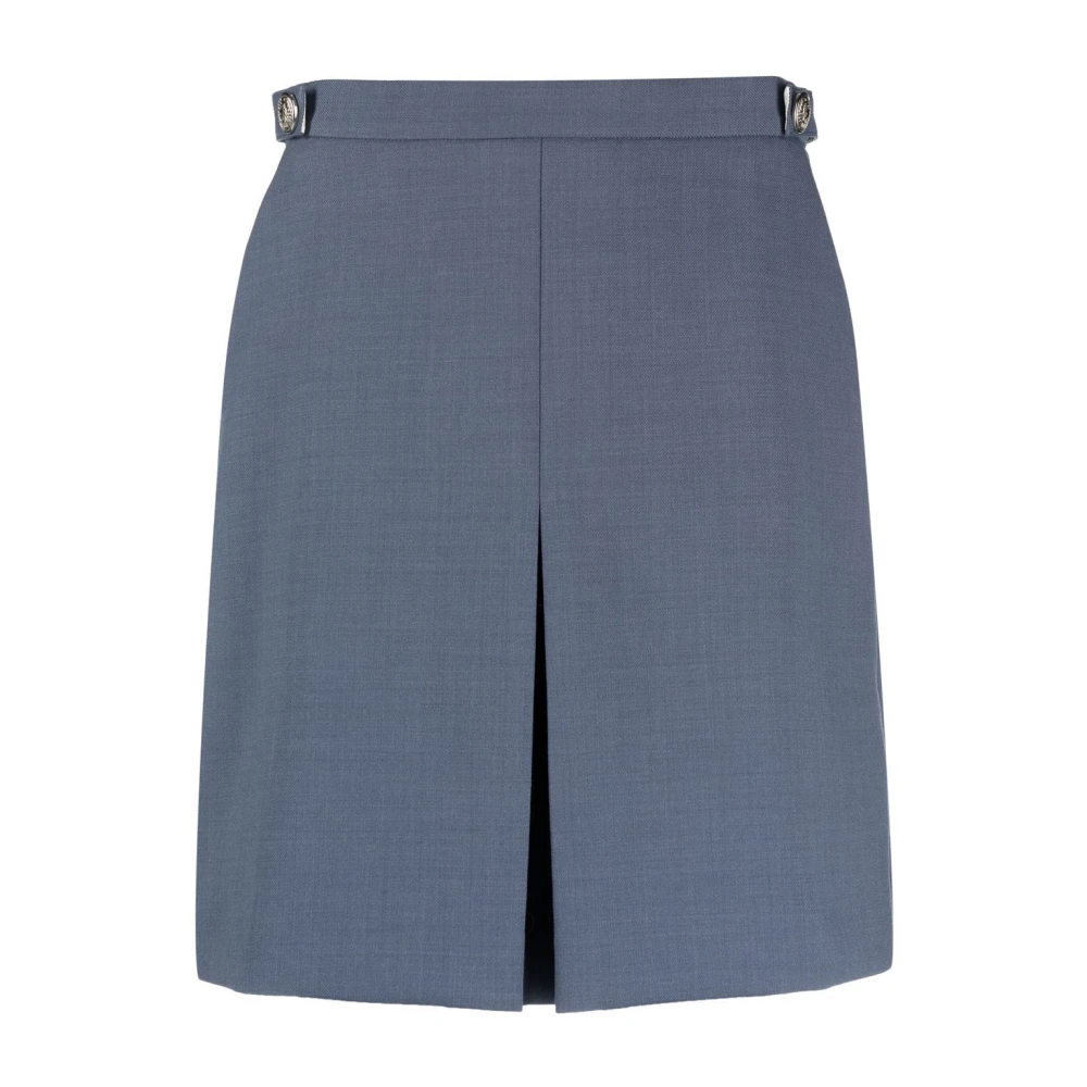 Tommy Hilfiger Blauwe Wollen Straight Rok Blue Dames