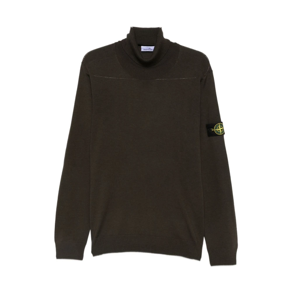 Stone Island T-Neck - Male - Turtlenecks - Brown - M - Knitwear