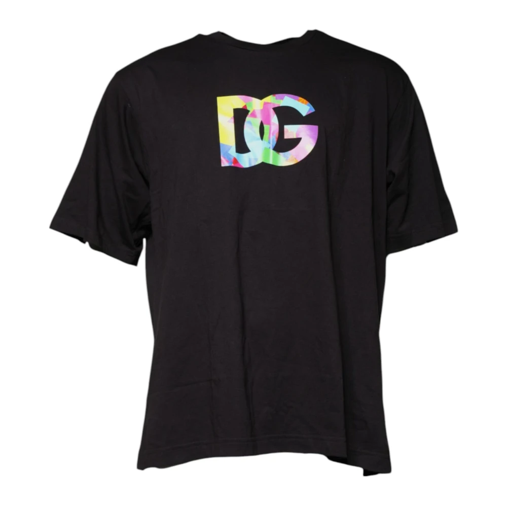 Dolce & Gabbana Men's Black Cotton Crew Neck T-Shirt
