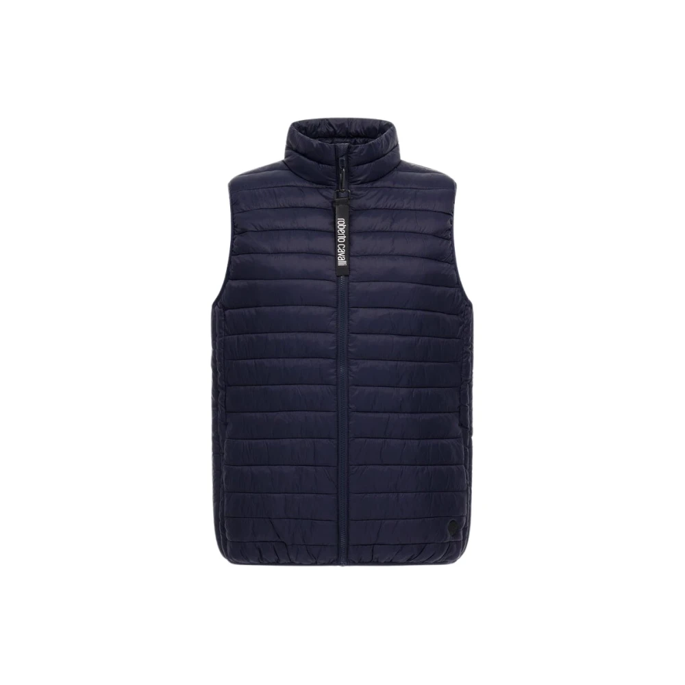 Roberto Cavalli Gewatteerde Puffer Vest Blue Heren