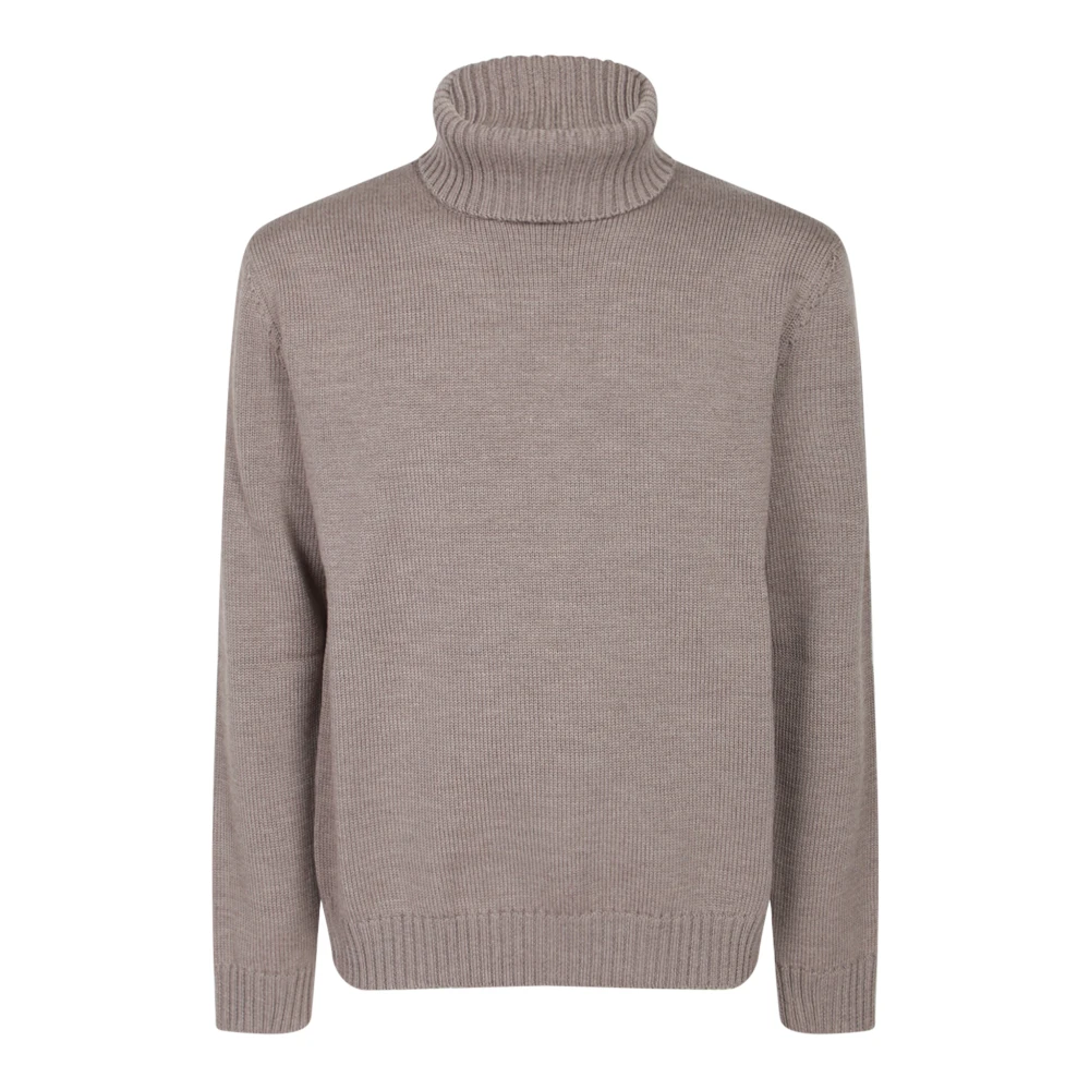 Incotex Mannelijk Beige Geribbelde Coltrui