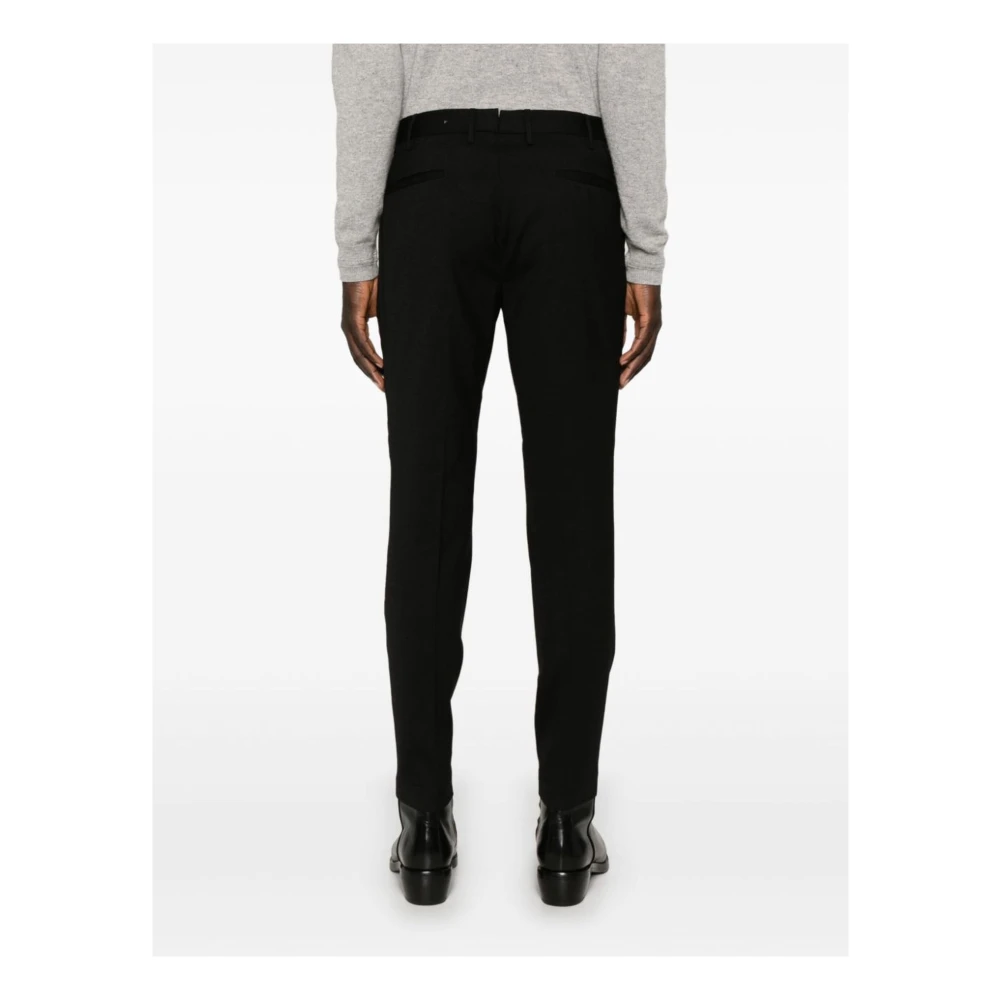 Incotex Zwarte Wolmix Getailleerde Broek Black Heren