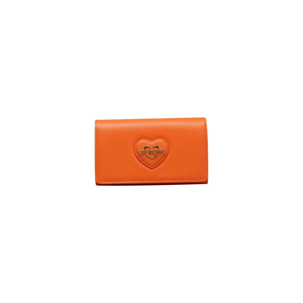 Love Moschino Schoudertas met Ketting en Gouden Details Orange Dames