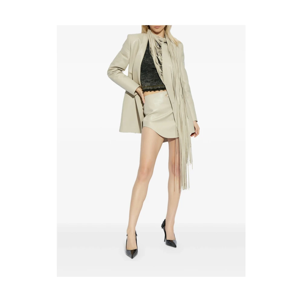 Diesel Beige Oval Logo Rok Gray Dames