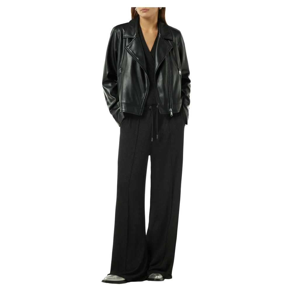 comma Klassieke Faux Leren Bikerjas Black Dames