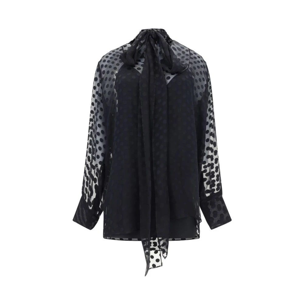 Givenchy Satin shirt met Lavalliere kraag Black Dames