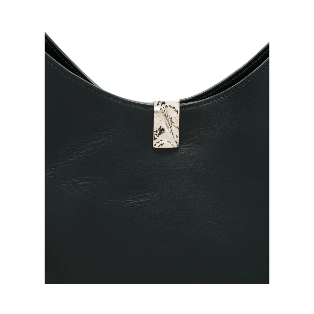 Loulou Studio Zwarte Schoudertas met Afneembare Pouch Black Dames