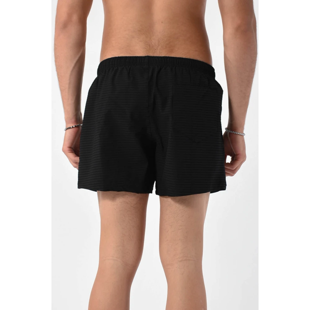 Moschino Zwemboxershorts met logoplaquette Black Heren