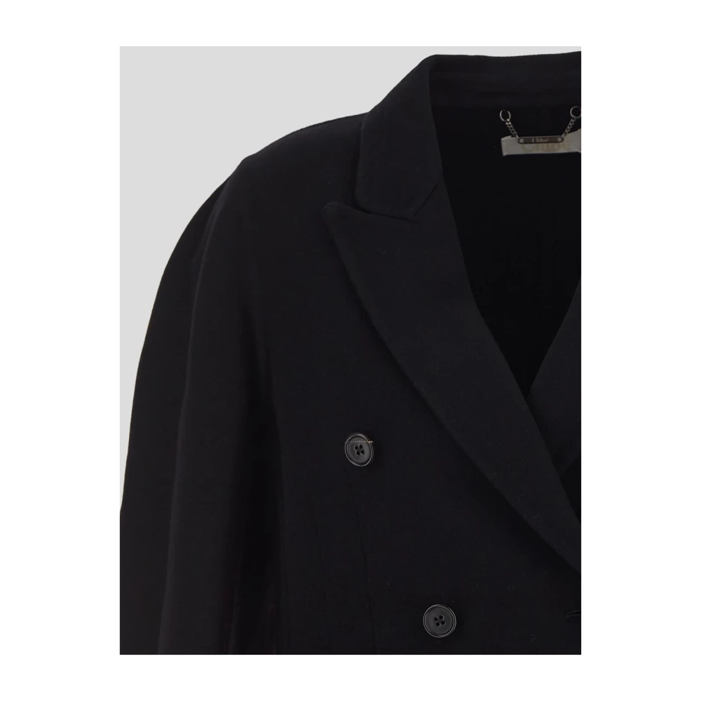 Chloé Klassieke Wollen Jas Black Dames
