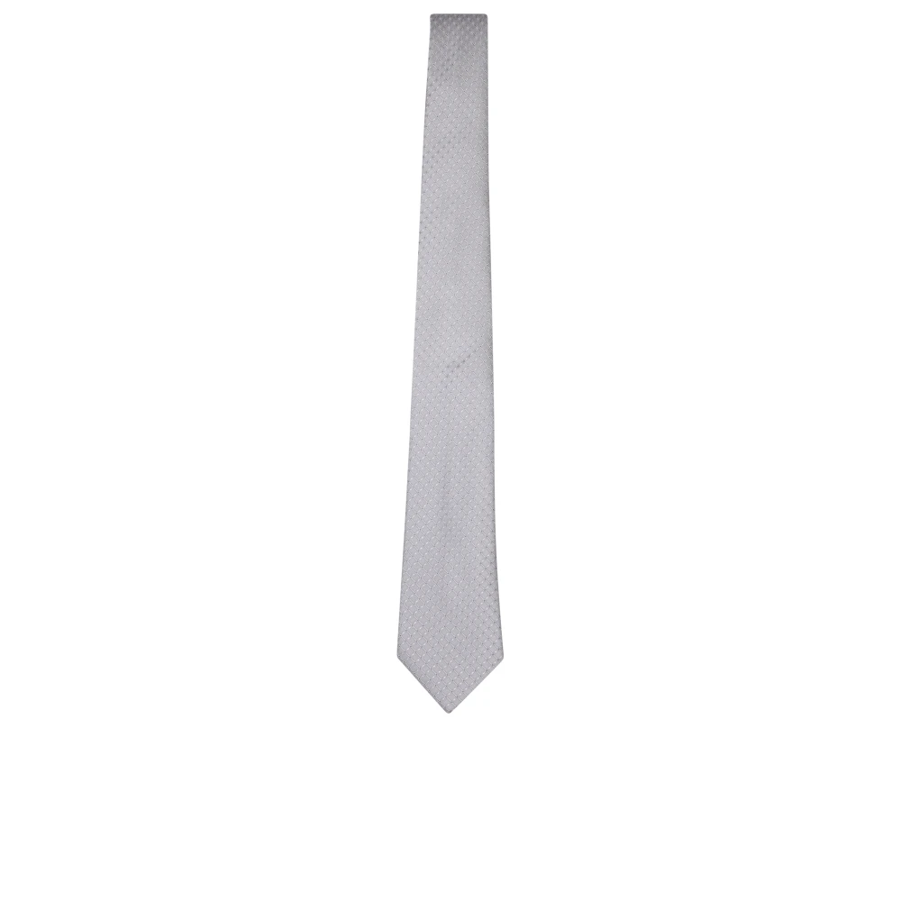 Canali Zijden stropdas met puntige tip White Heren