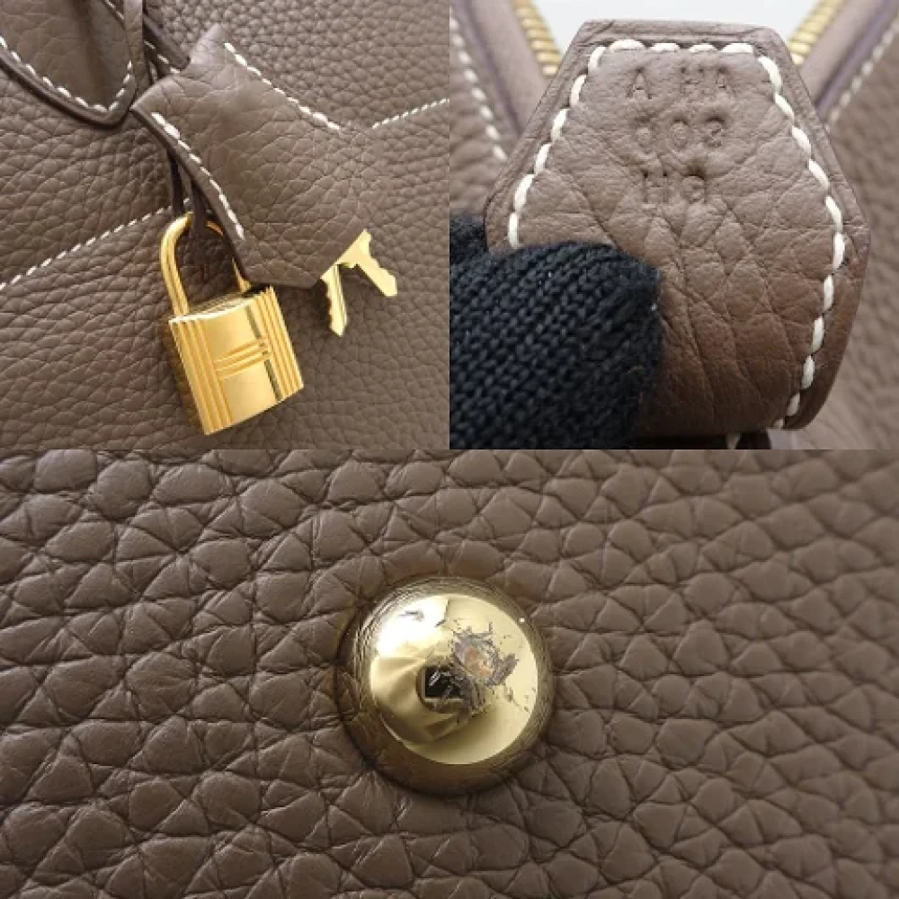 Hermès Vintage Pre-owned Leather handbags Gray Dames
