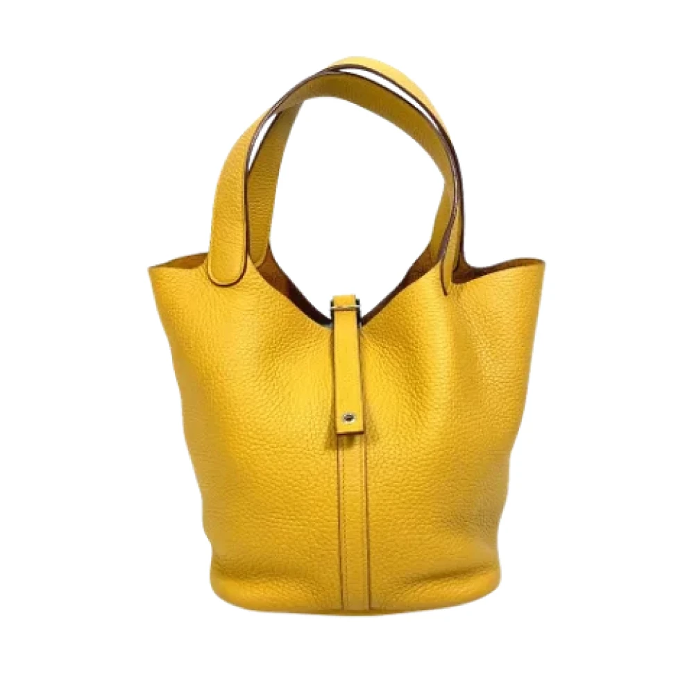 Hermès Vintage Pre-owned Leather handbags Yellow Dames