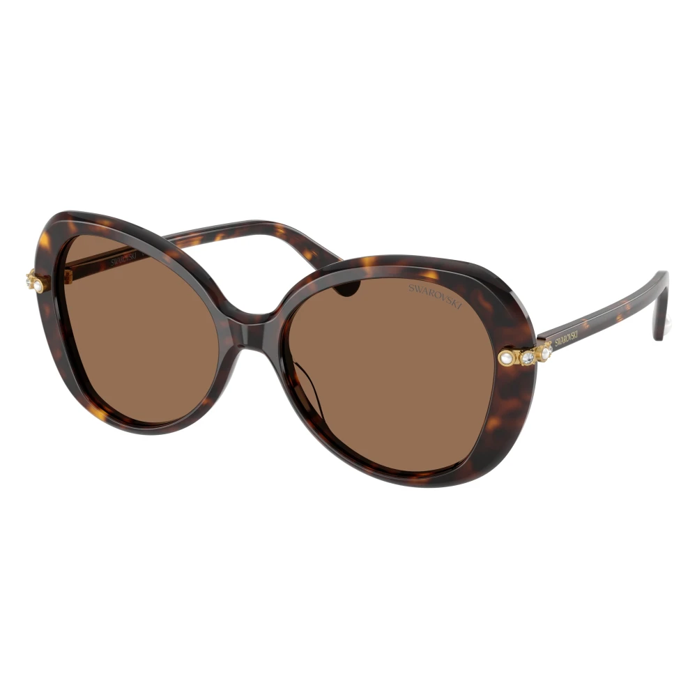 Swarovski Women's Brown Sunglasses, 55 Mm, Sk6059 Cat-Eye Sunglasses