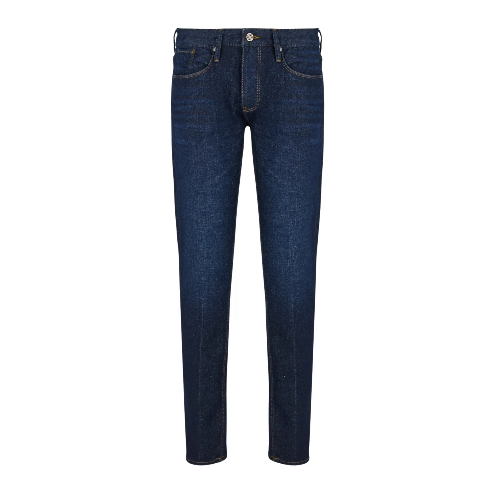 Emporio Armani Lage jeans met reguliere pasvorm Blue Heren