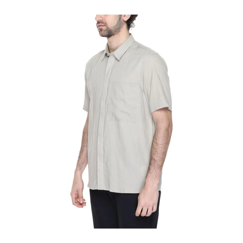 Antony Morato Beige Linen Blend Short Sleeve Shirt Beige Heren