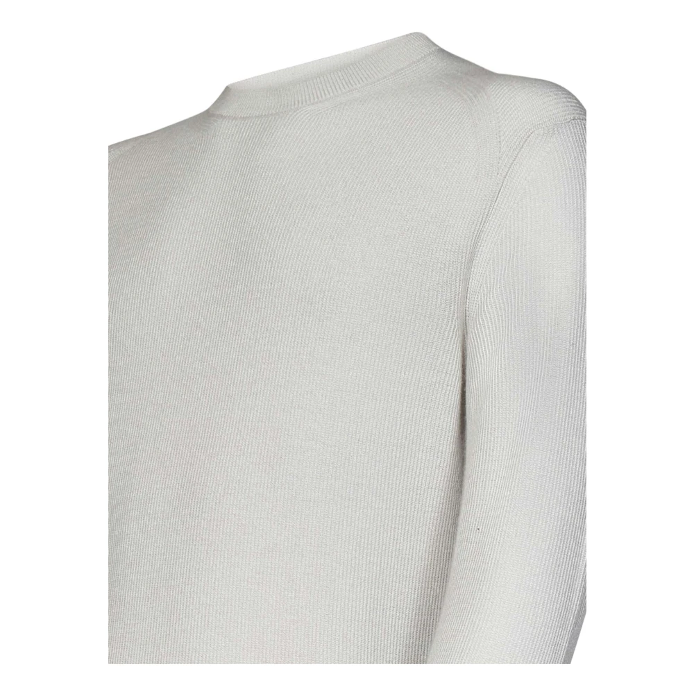 Brioni Geribbelde witte trui gemaakt in Italië White Heren