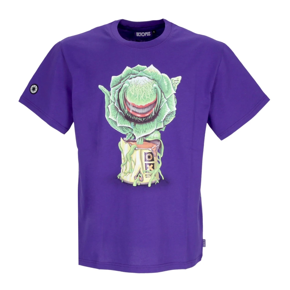 Octopus Mannelijk Purper Tops Heren, Paars, L, Katoen, Paarse Heren Tee Met Feed Mee Print