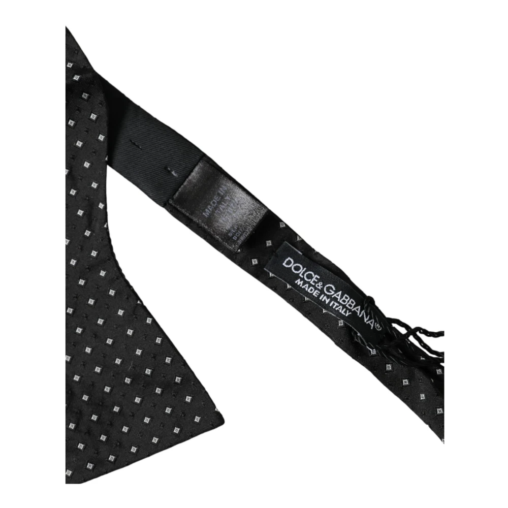 Dolce & Gabbana Zwarte polka dot zijden stropdas Black Heren