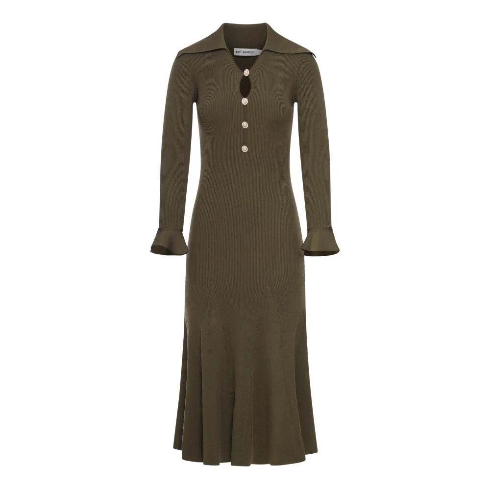 Self Portrait Women's Green Dresses - Midi Dresses - Xs - Dresses