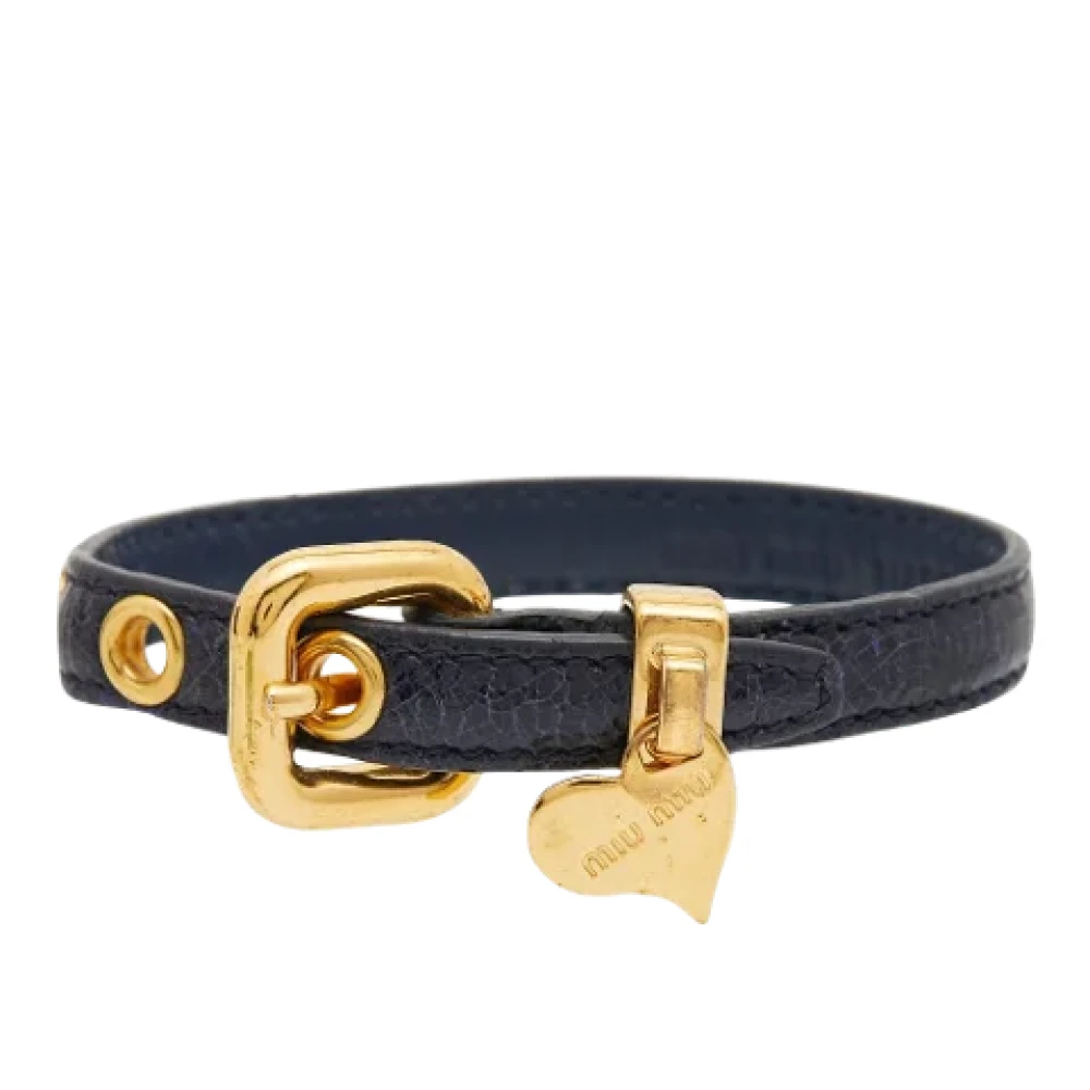 Miu Pre-owned Leather belts Blue Dames