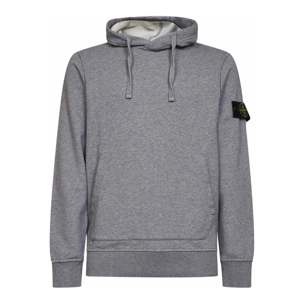 Stone Island , Hoodies, Male, Gray, S, Garment-Dyed Fleece Hoodie
