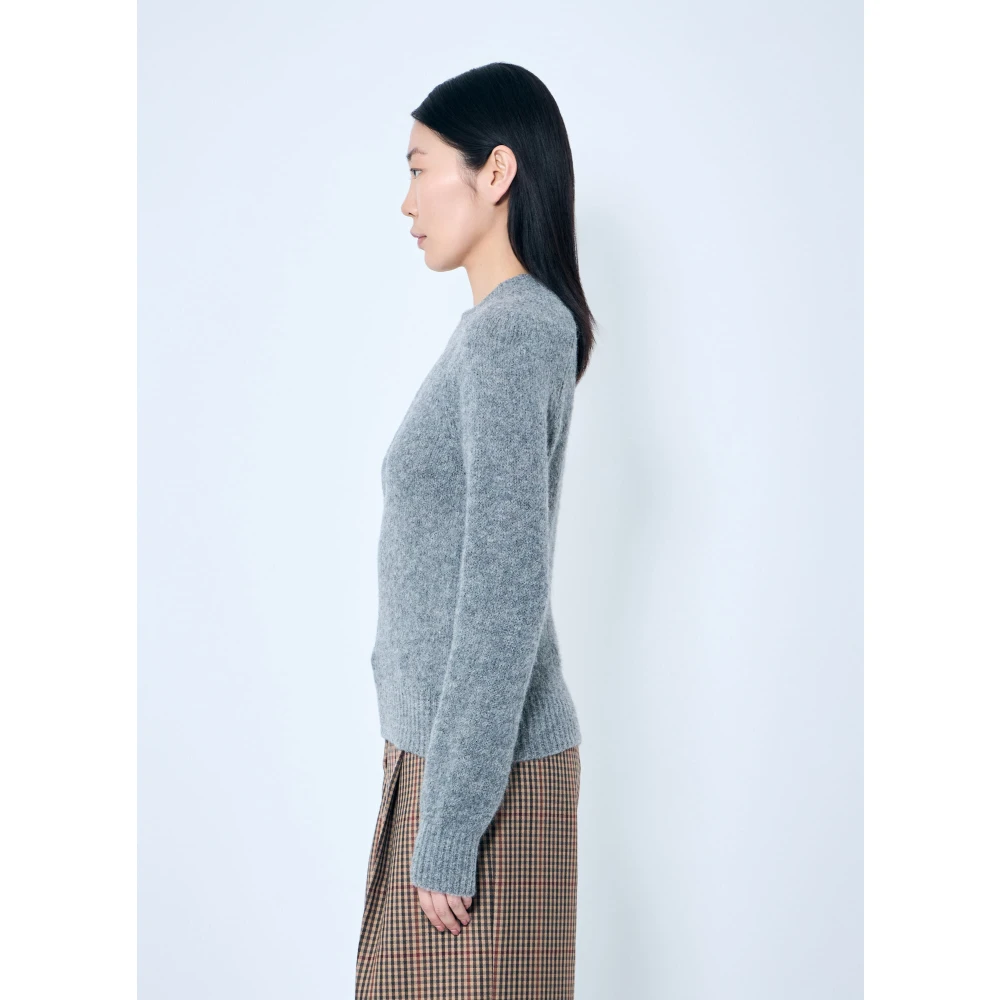 Dries Van Noten Wolmix Crewneck Sweater Gray Dames
