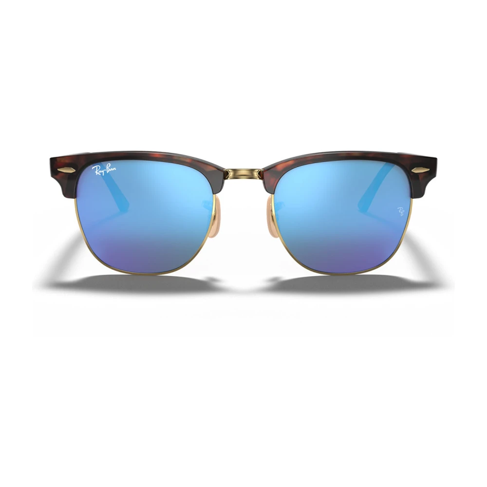 Ray - Ban Unisex Blue Rb3016 Clubmaster 114517 Sunglasses Acetate Turtle Squared Normal Flash - Image 4