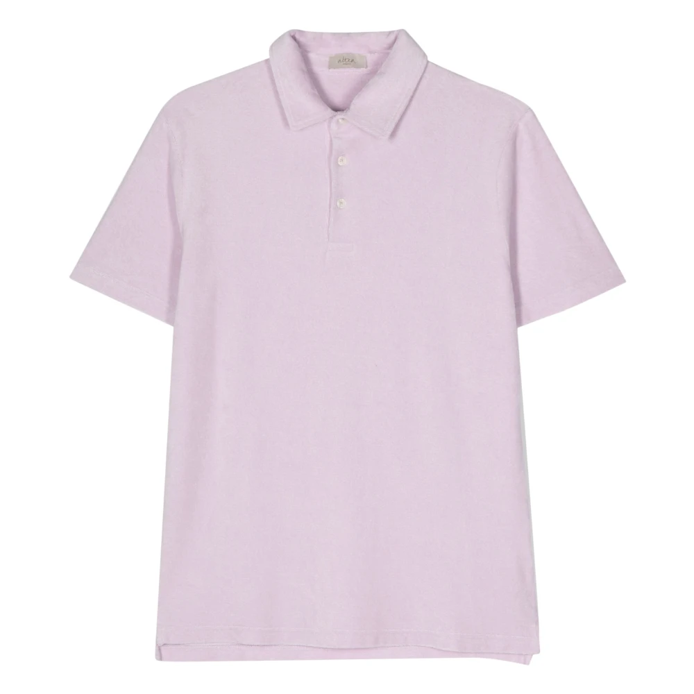 Altea Smith Towelling Polo Shirt Purple Heren