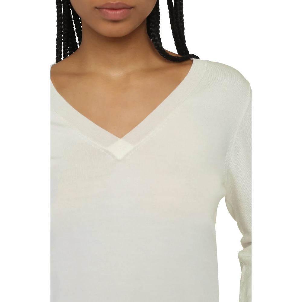 P.a.r.o.s.h. Geribbelde Wol Kasjmier Trui Beige Dames
