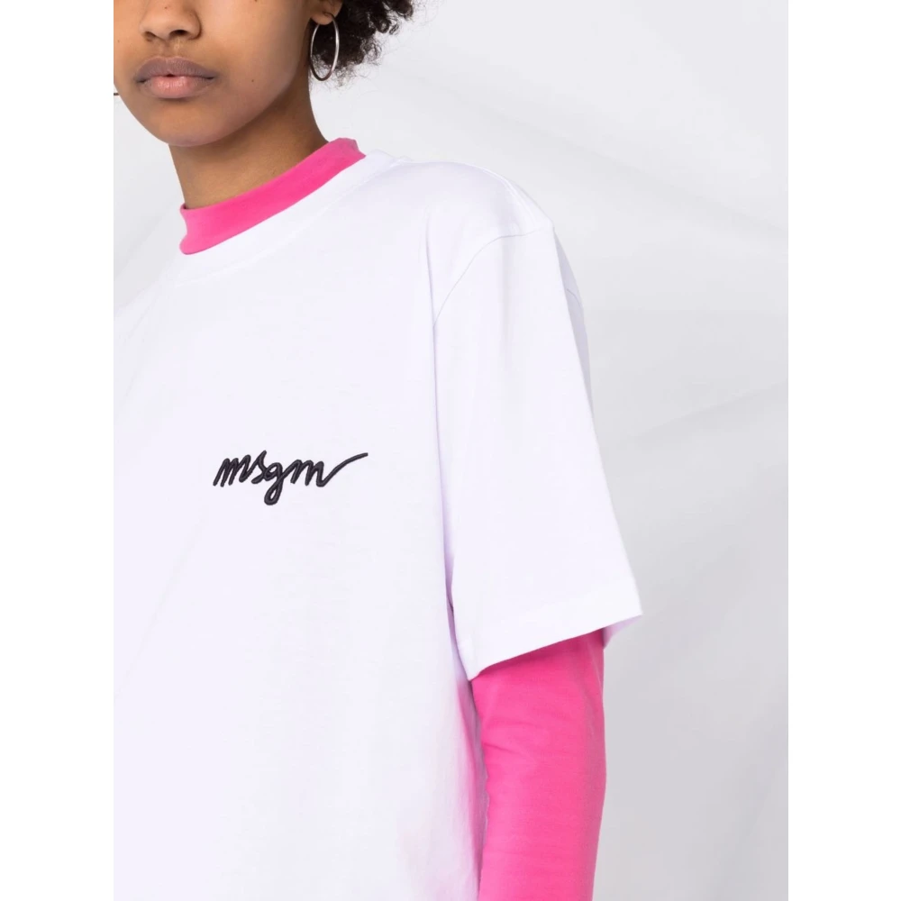 Msgm Casual Katoenen T-Shirt White Dames