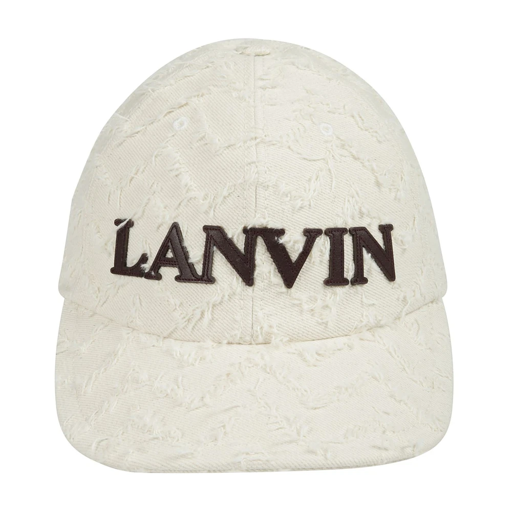 Lanvin Kap met Chevron Patroon Beige Heren