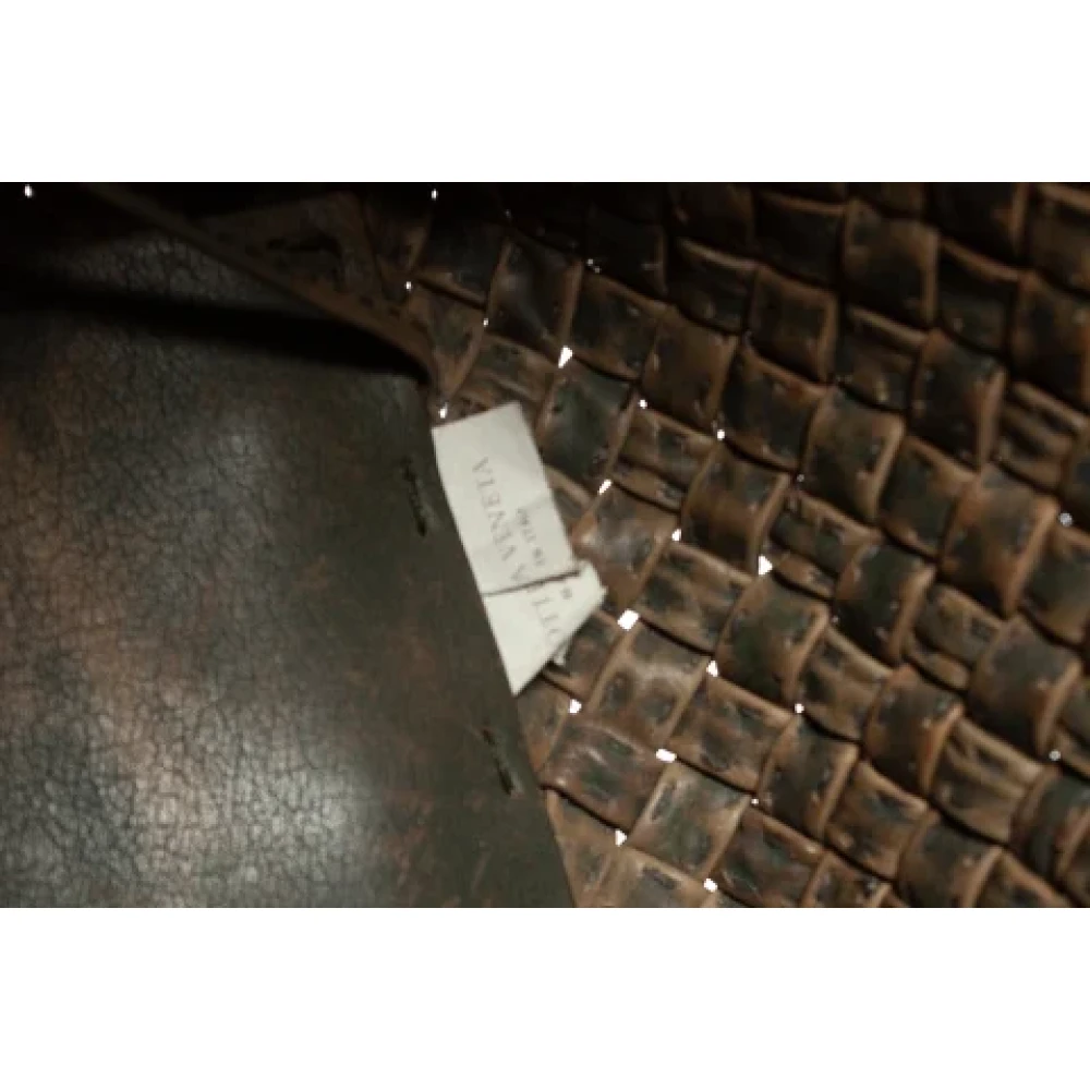 Bottega Veneta Vintage Pre-owned Leather shoppers Brown Dames