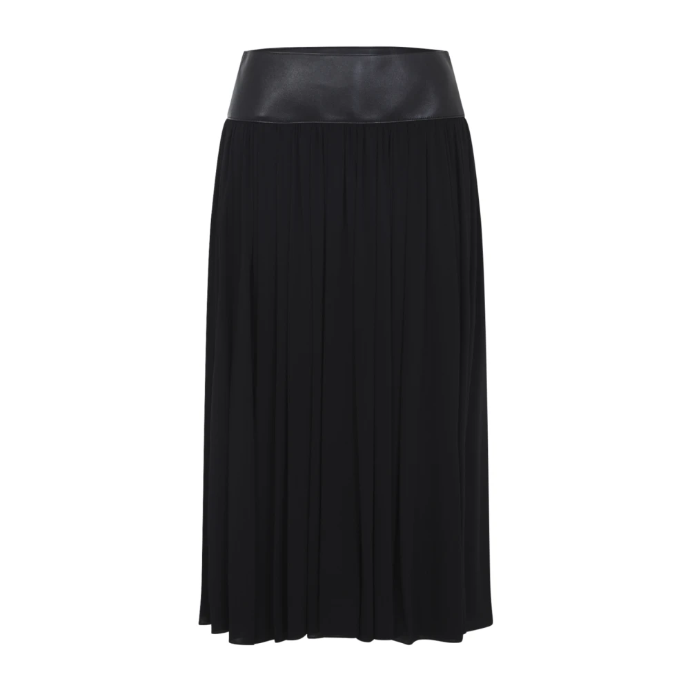Alaïa Women's Black Belt Midi Skirt